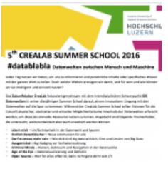#datablabla – CreaLab Summer School 2016