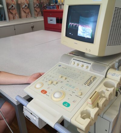 Messen von Blutflussänderungen durch Doppler Ultraschall