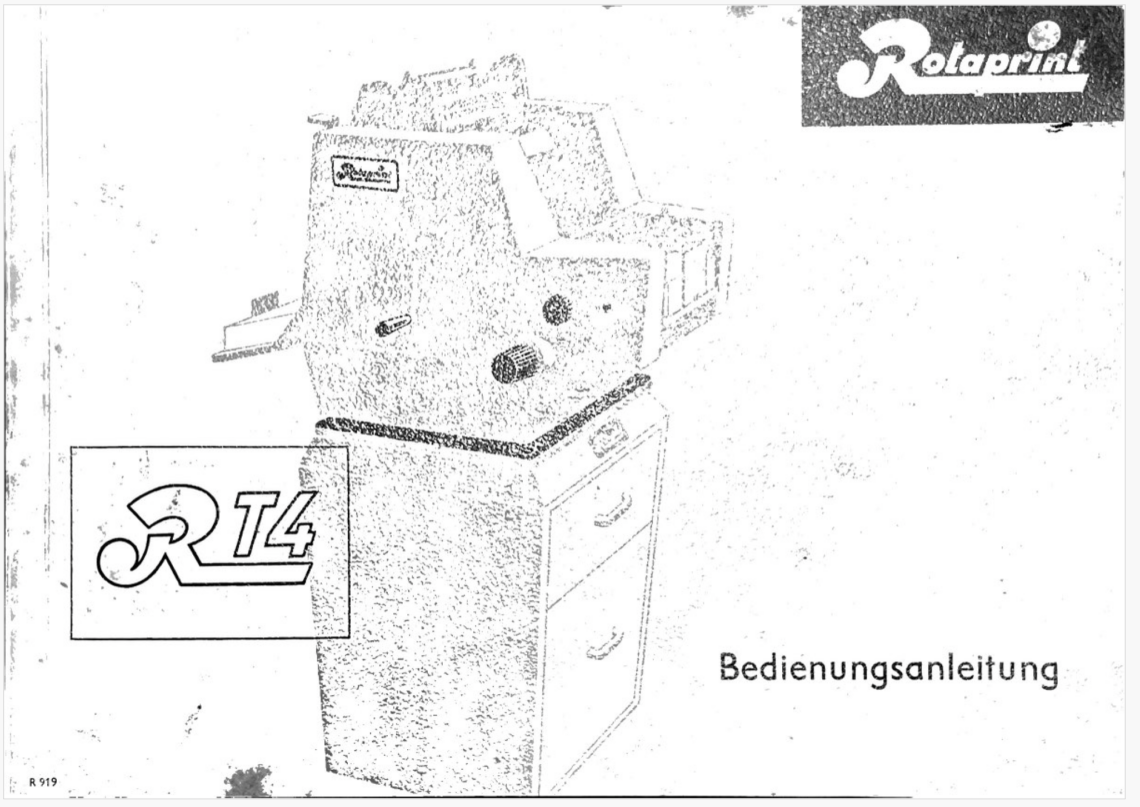 Titelseite Anleitung Rotaprint